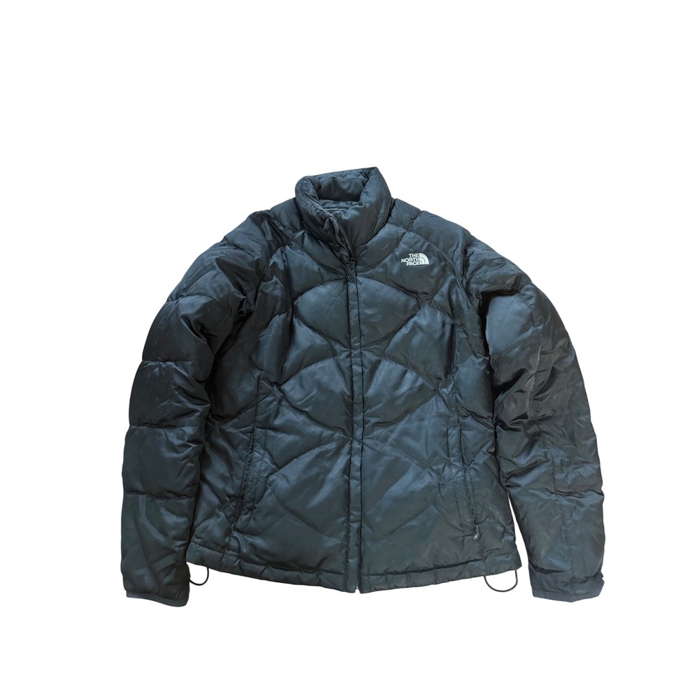 The North Face Women Black 550 Down Fill Diamond Quilted Puffer Jacket Coat M